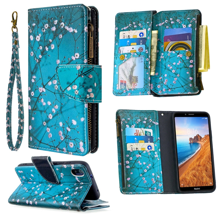 For Xiaomi Redmi 7A Colored Drawing Pattern Zipper Horizontal Flip Leather Case with Holder & Card Slots & Wallet