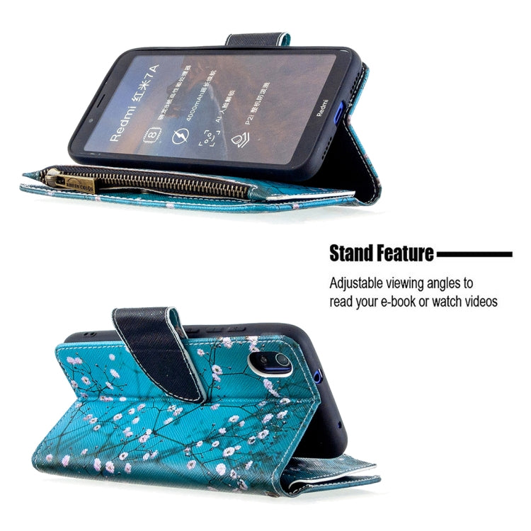 For Xiaomi Redmi 7A Colored Drawing Pattern Zipper Horizontal Flip Leather Case with Holder & Card Slots & Wallet