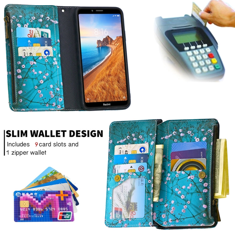 For Xiaomi Redmi 7A Colored Drawing Pattern Zipper Horizontal Flip Leather Case with Holder & Card Slots & Wallet
