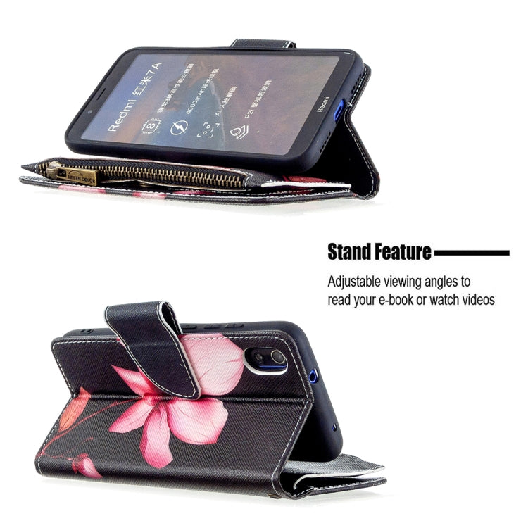 For Xiaomi Redmi 7A Colored Drawing Pattern Zipper Horizontal Flip Leather Case with Holder & Card Slots & Wallet