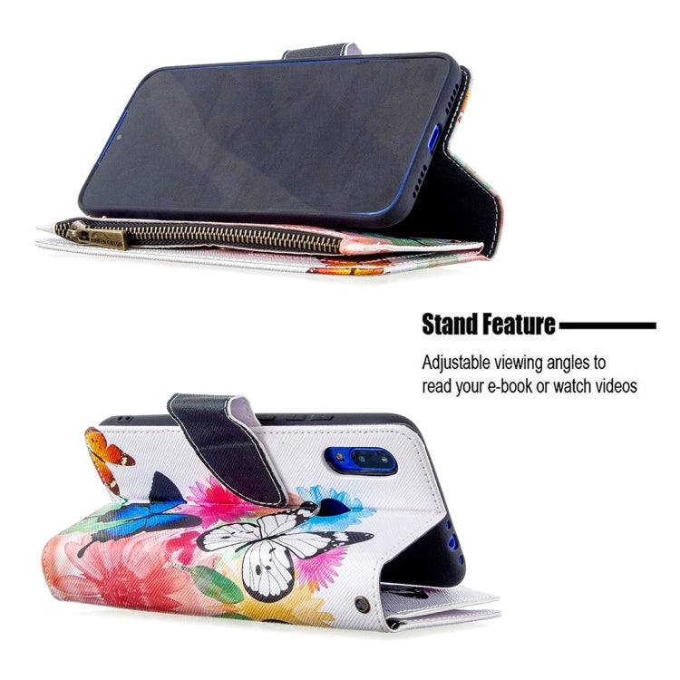 For Xiaomi Redmi 7 Colored Drawing Pattern Zipper Horizontal Flip Leather Case with Holder & Card Slots & Wallet