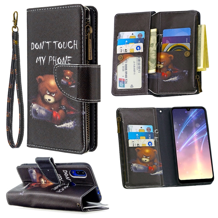 For Xiaomi Redmi 7 Colored Drawing Pattern Zipper Horizontal Flip Leather Case with Holder & Card Slots & Wallet