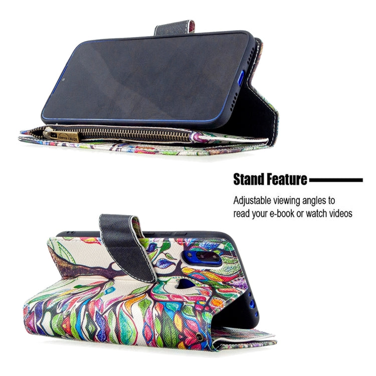 For Xiaomi Redmi 7 Colored Drawing Pattern Zipper Horizontal Flip Leather Case with Holder & Card Slots & Wallet