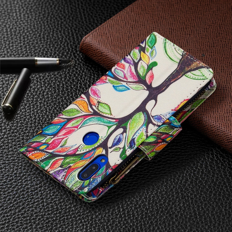 For Xiaomi Redmi 7 Colored Drawing Pattern Zipper Horizontal Flip Leather Case with Holder & Card Slots & Wallet