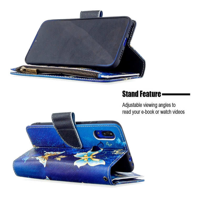 For Xiaomi Redmi 7 Colored Drawing Pattern Zipper Horizontal Flip Leather Case with Holder & Card Slots & Wallet