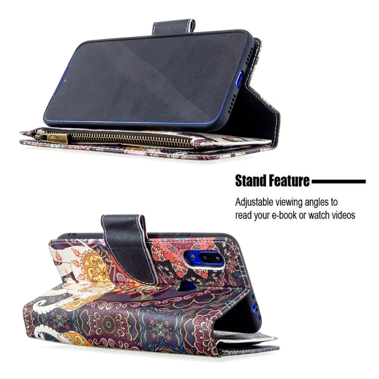 For Xiaomi Redmi 7 Colored Drawing Pattern Zipper Horizontal Flip Leather Case with Holder & Card Slots & Wallet