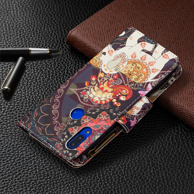 For Xiaomi Redmi 7 Colored Drawing Pattern Zipper Horizontal Flip Leather Case with Holder & Card Slots & Wallet