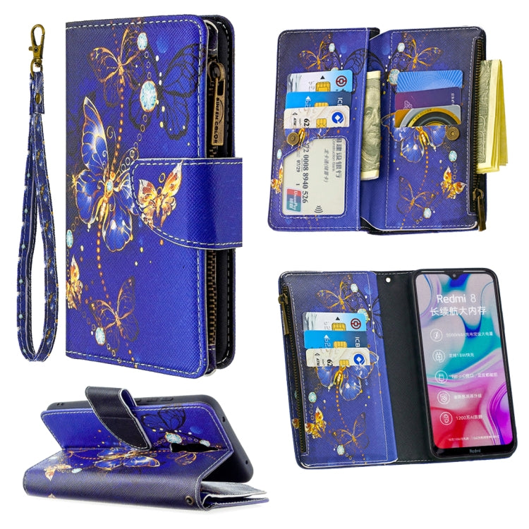 For Xiaomi Redmi 8 Colored Drawing Pattern Zipper Horizontal Flip Leather Case with Holder & Card Slots & Wallet