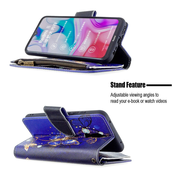 For Xiaomi Redmi 8 Colored Drawing Pattern Zipper Horizontal Flip Leather Case with Holder & Card Slots & Wallet