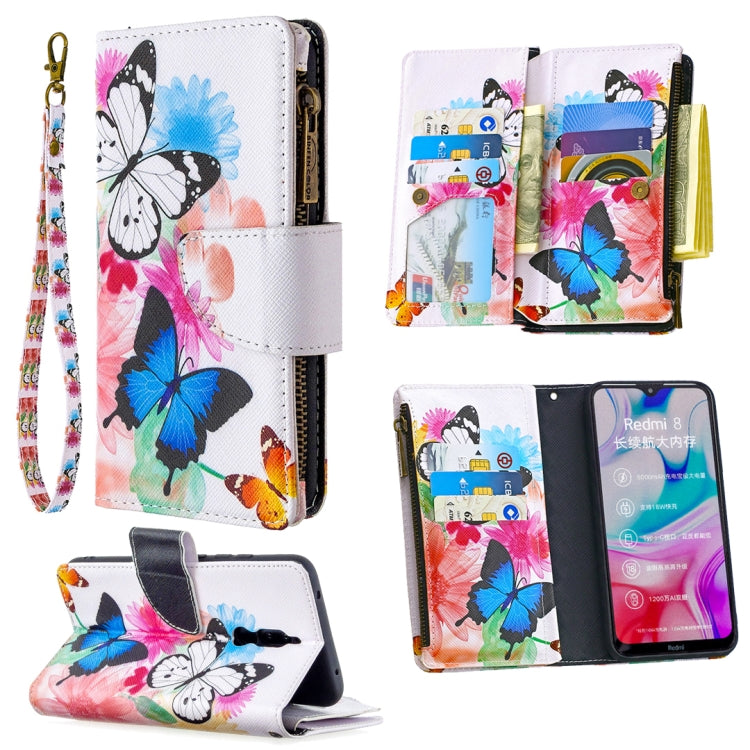 For Xiaomi Redmi 8 Colored Drawing Pattern Zipper Horizontal Flip Leather Case with Holder & Card Slots & Wallet