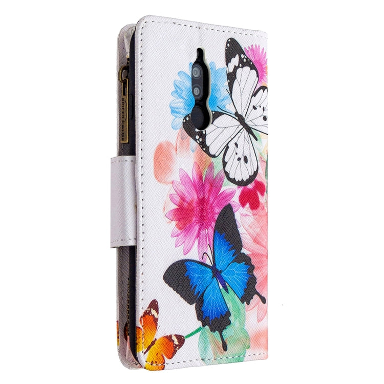 For Xiaomi Redmi 8 Colored Drawing Pattern Zipper Horizontal Flip Leather Case with Holder & Card Slots & Wallet
