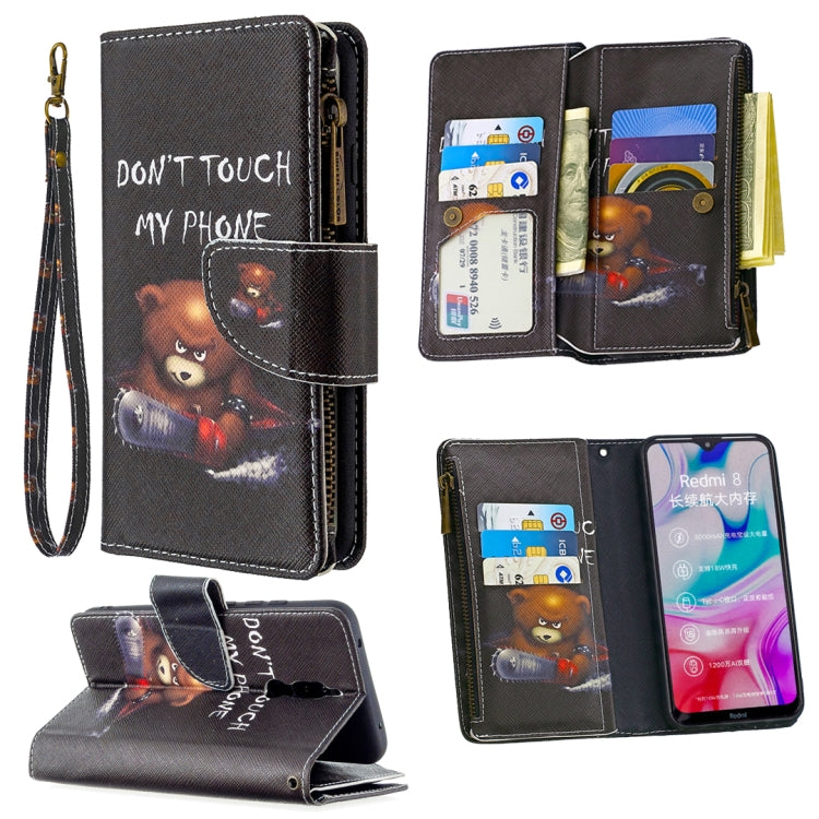 For Xiaomi Redmi 8 Colored Drawing Pattern Zipper Horizontal Flip Leather Case with Holder & Card Slots & Wallet