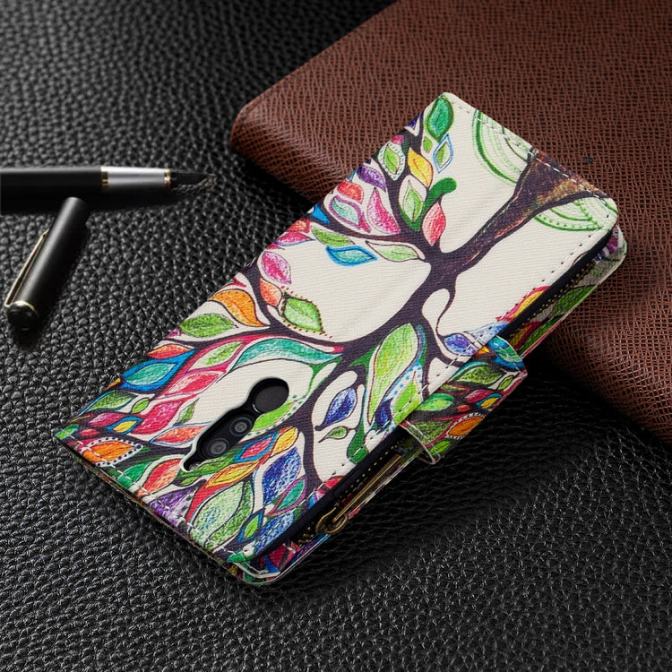 For Xiaomi Redmi 8 Colored Drawing Pattern Zipper Horizontal Flip Leather Case with Holder & Card Slots & Wallet