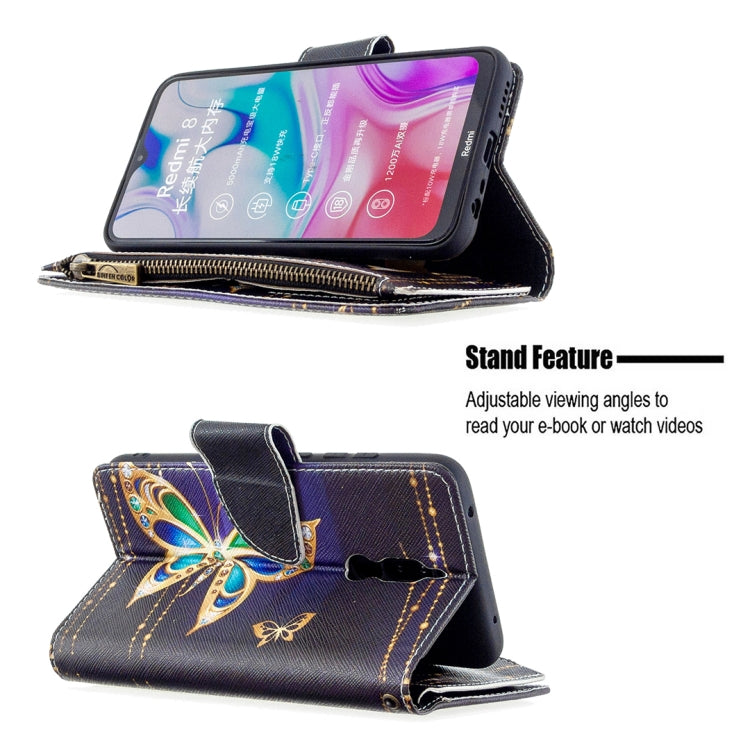 For Xiaomi Redmi 8 Colored Drawing Pattern Zipper Horizontal Flip Leather Case with Holder & Card Slots & Wallet