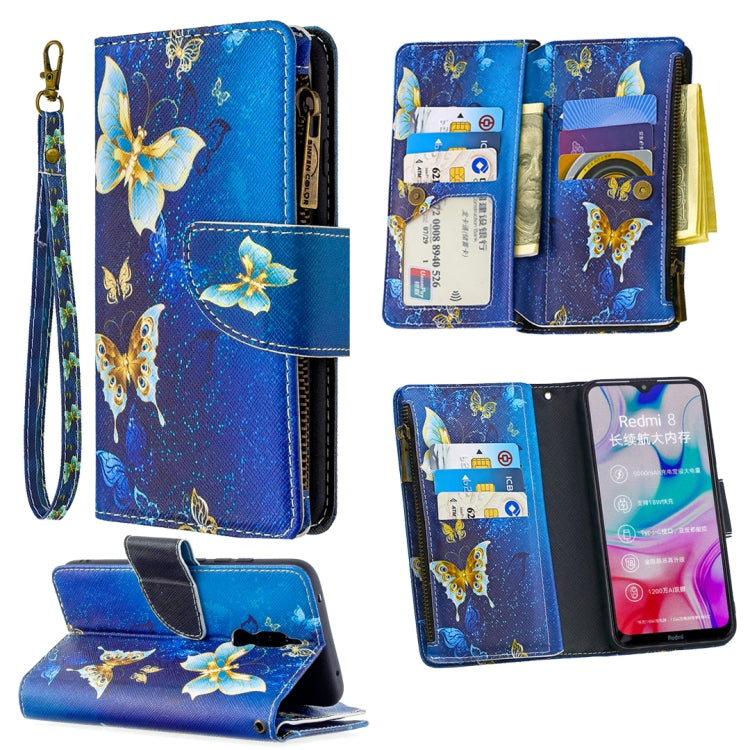 For Xiaomi Redmi 8 Colored Drawing Pattern Zipper Horizontal Flip Leather Case with Holder & Card Slots & Wallet