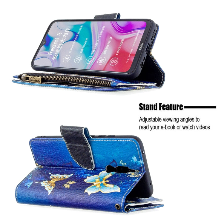 For Xiaomi Redmi 8 Colored Drawing Pattern Zipper Horizontal Flip Leather Case with Holder & Card Slots & Wallet