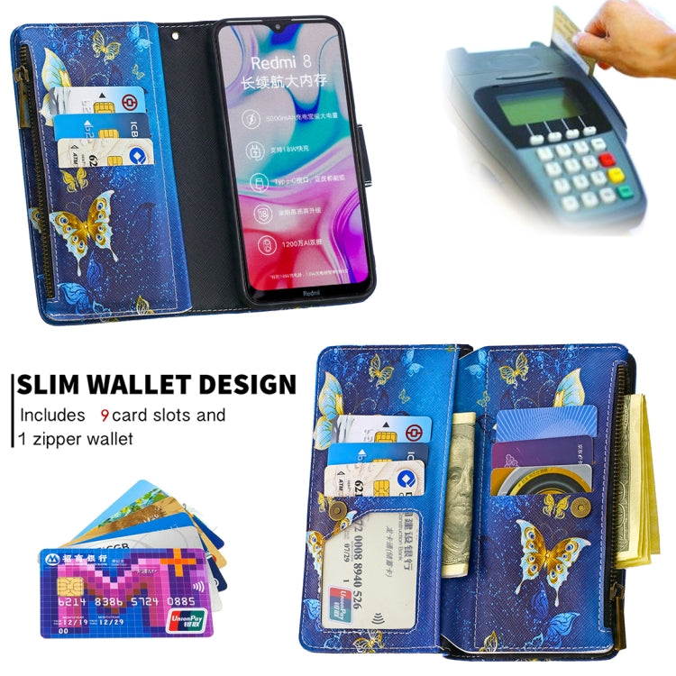 For Xiaomi Redmi 8 Colored Drawing Pattern Zipper Horizontal Flip Leather Case with Holder & Card Slots & Wallet