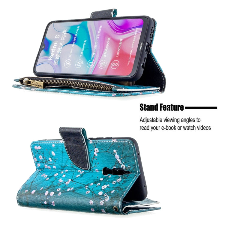 For Xiaomi Redmi 8 Colored Drawing Pattern Zipper Horizontal Flip Leather Case with Holder & Card Slots & Wallet