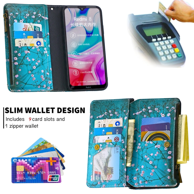 For Xiaomi Redmi 8 Colored Drawing Pattern Zipper Horizontal Flip Leather Case with Holder & Card Slots & Wallet