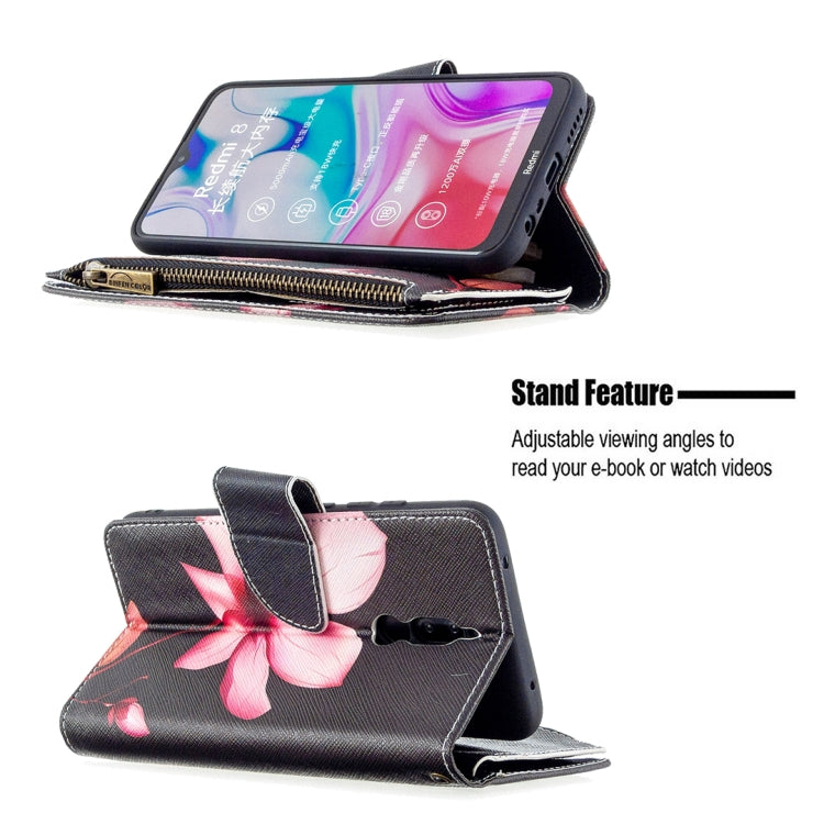 For Xiaomi Redmi 8 Colored Drawing Pattern Zipper Horizontal Flip Leather Case with Holder & Card Slots & Wallet