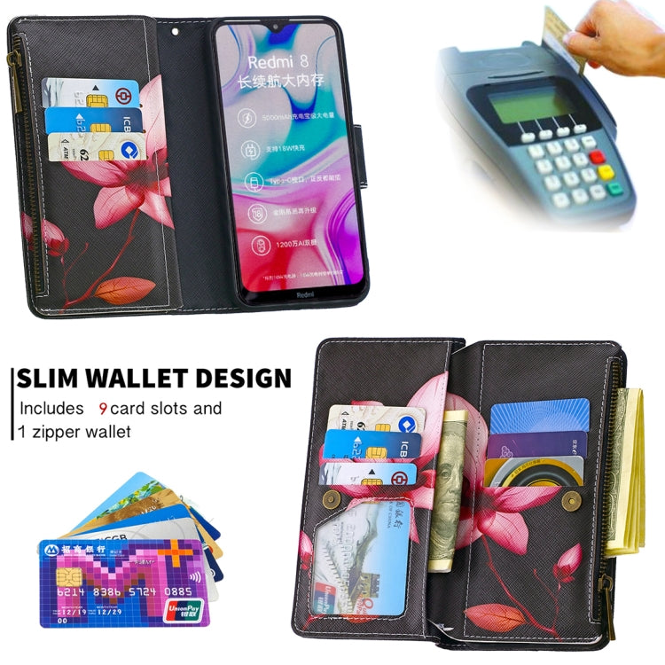 For Xiaomi Redmi 8 Colored Drawing Pattern Zipper Horizontal Flip Leather Case with Holder & Card Slots & Wallet