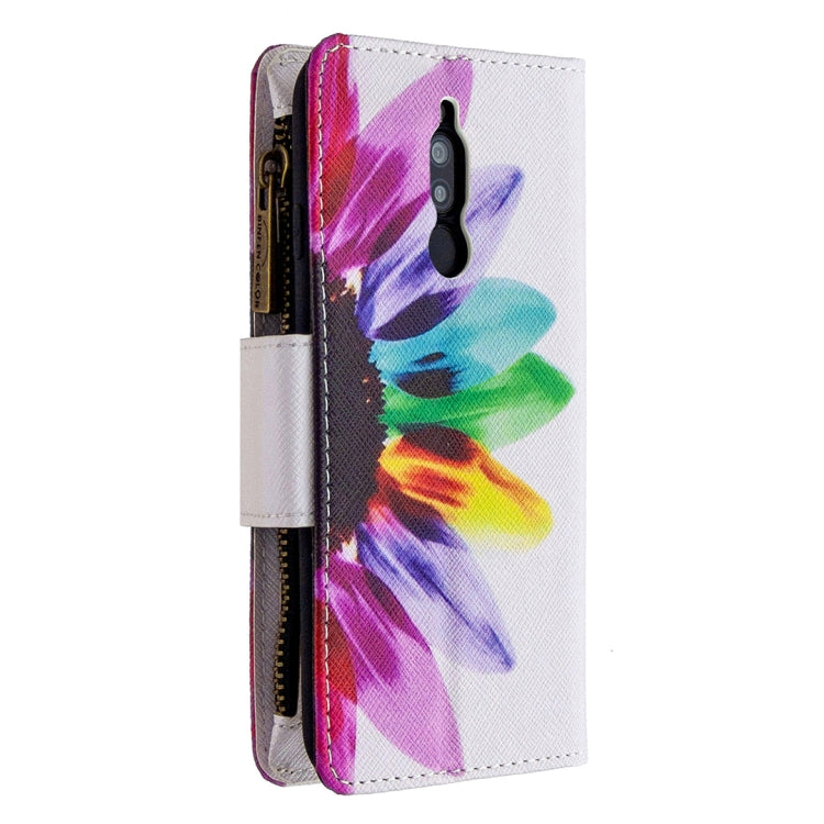 For Xiaomi Redmi 8 Colored Drawing Pattern Zipper Horizontal Flip Leather Case with Holder & Card Slots & Wallet