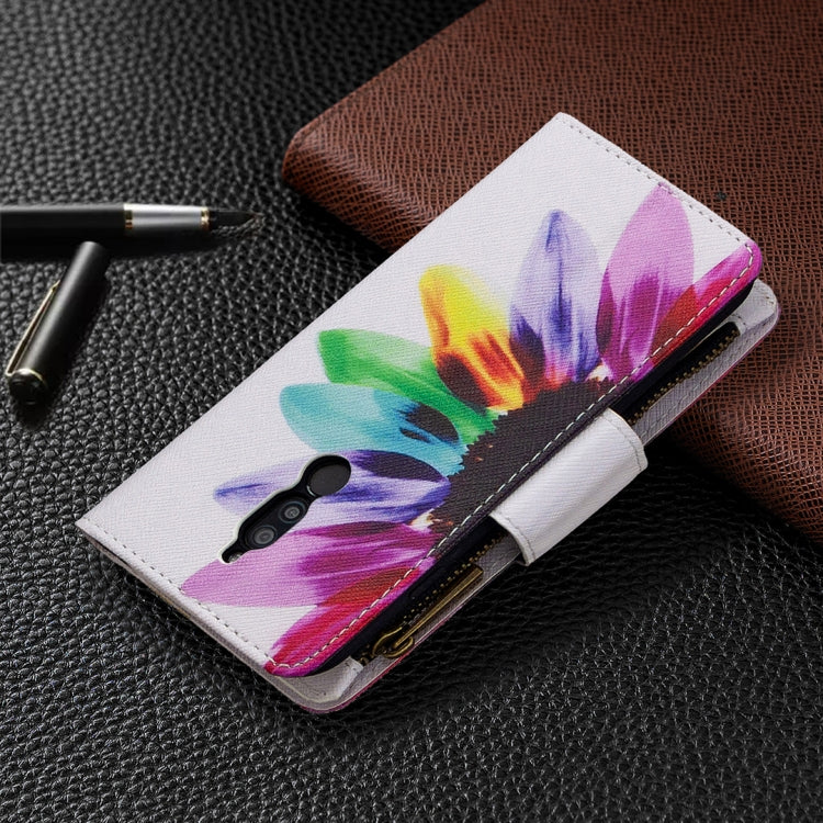 For Xiaomi Redmi 8 Colored Drawing Pattern Zipper Horizontal Flip Leather Case with Holder & Card Slots & Wallet
