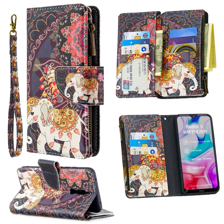 For Xiaomi Redmi 8 Colored Drawing Pattern Zipper Horizontal Flip Leather Case with Holder & Card Slots & Wallet