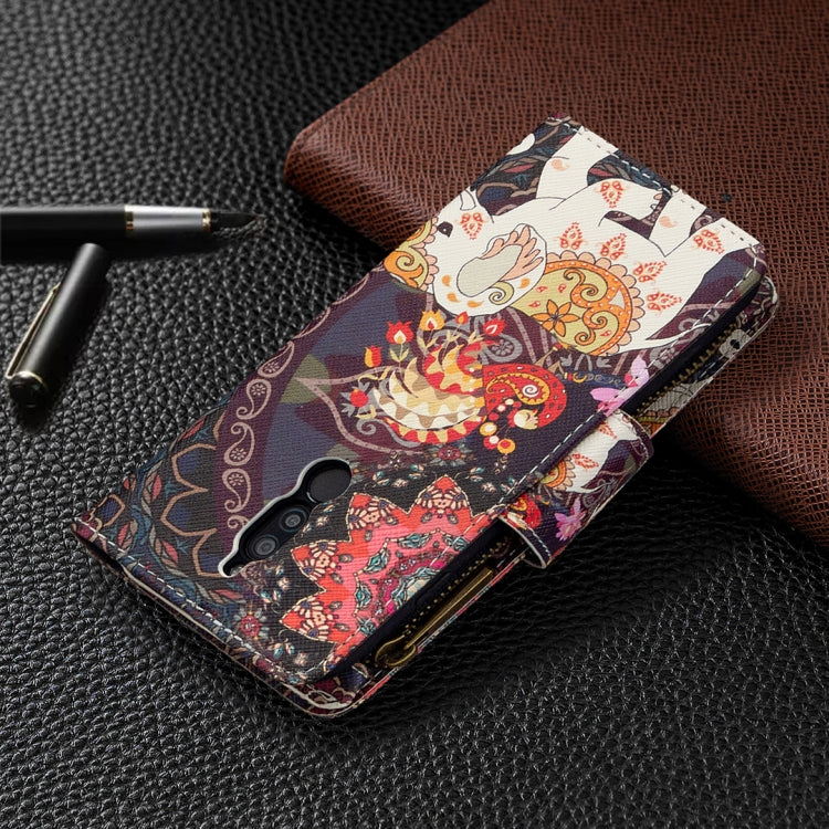 For Xiaomi Redmi 8 Colored Drawing Pattern Zipper Horizontal Flip Leather Case with Holder & Card Slots & Wallet