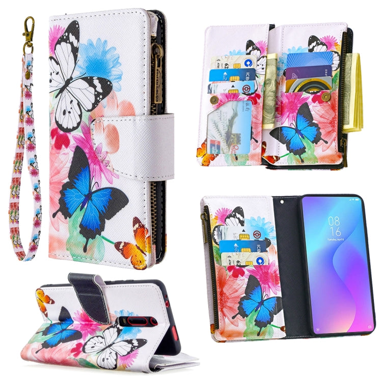 For Xiaomi Redmi K20 / Mi 9T Colored Drawing Pattern Zipper Horizontal Flip Leather Case with Holder & Card Slots & Wallet