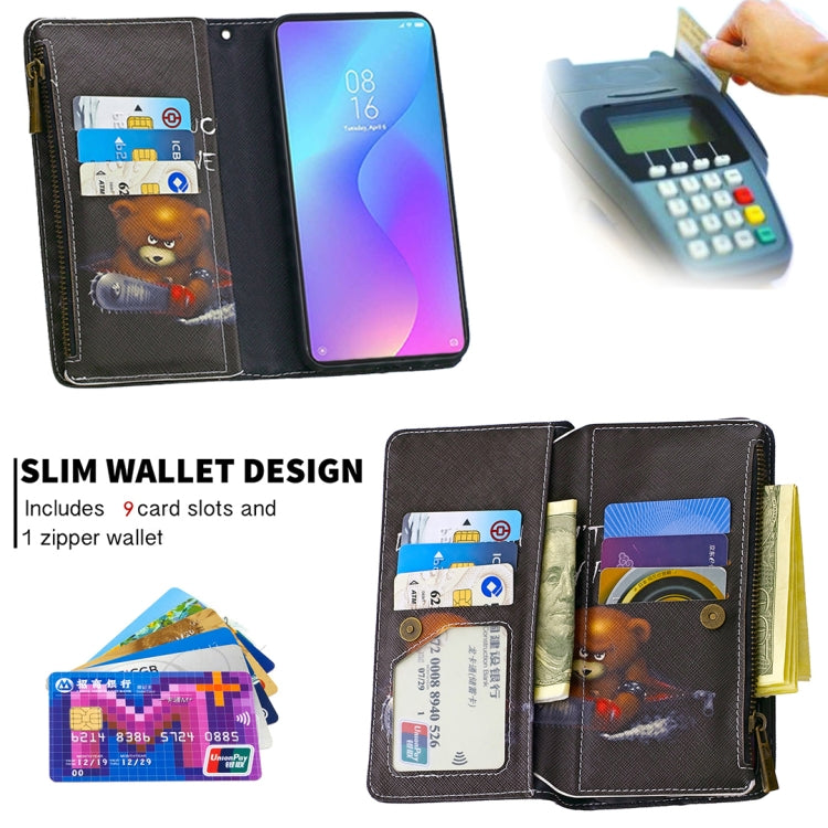 For Xiaomi Redmi K20 / Mi 9T Colored Drawing Pattern Zipper Horizontal Flip Leather Case with Holder & Card Slots & Wallet