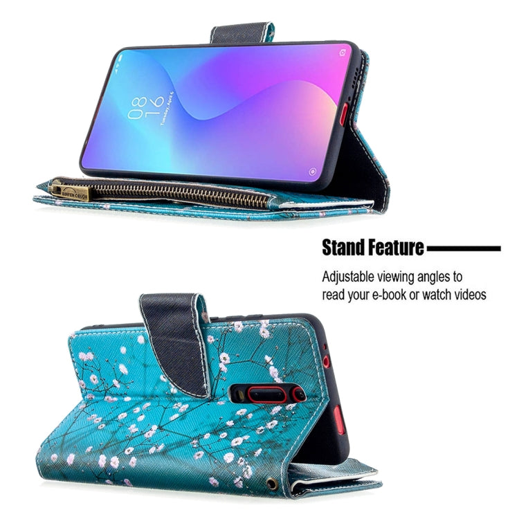 For Xiaomi Redmi K20 / Mi 9T Colored Drawing Pattern Zipper Horizontal Flip Leather Case with Holder & Card Slots & Wallet