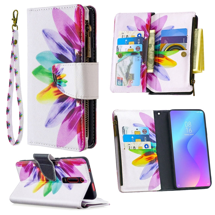 For Xiaomi Redmi K20 / Mi 9T Colored Drawing Pattern Zipper Horizontal Flip Leather Case with Holder & Card Slots & Wallet