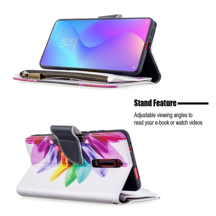 For Xiaomi Redmi K20 / Mi 9T Colored Drawing Pattern Zipper Horizontal Flip Leather Case with Holder & Card Slots & Wallet