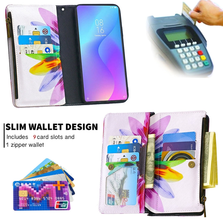 For Xiaomi Redmi K20 / Mi 9T Colored Drawing Pattern Zipper Horizontal Flip Leather Case with Holder & Card Slots & Wallet