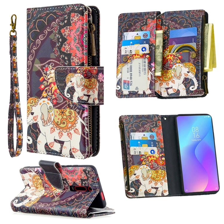 For Xiaomi Redmi K20 / Mi 9T Colored Drawing Pattern Zipper Horizontal Flip Leather Case with Holder & Card Slots & Wallet