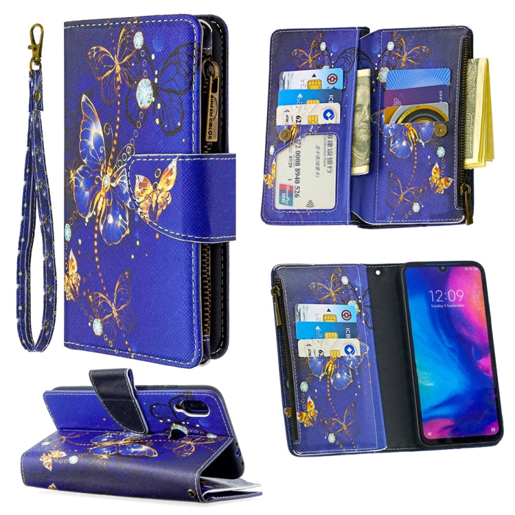 For Xiaomi Redmi Note 7 Colored Drawing Pattern Zipper Horizontal Flip Leather Case with Holder & Card Slots & Wallet