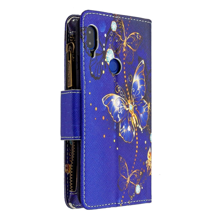 For Xiaomi Redmi Note 7 Colored Drawing Pattern Zipper Horizontal Flip Leather Case with Holder & Card Slots & Wallet