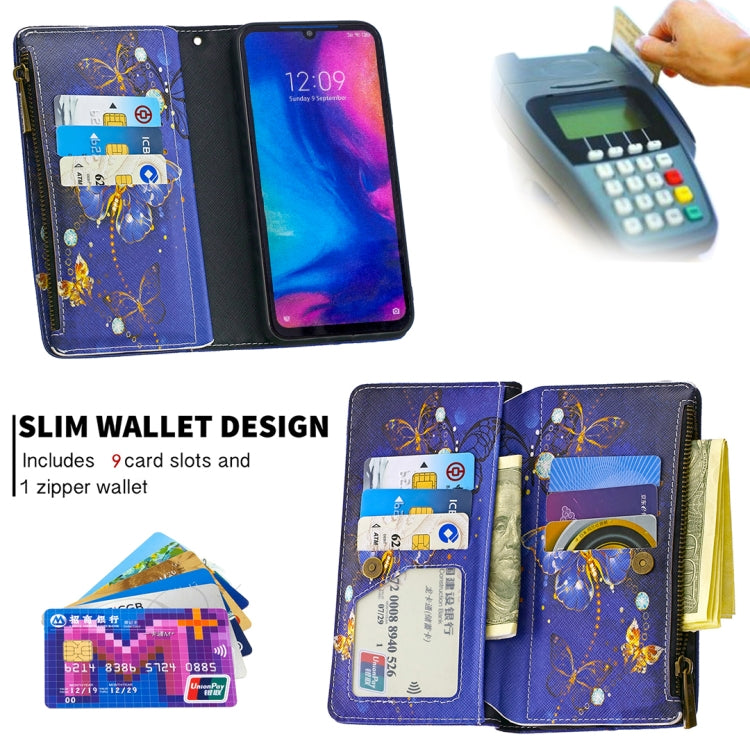 For Xiaomi Redmi Note 7 Colored Drawing Pattern Zipper Horizontal Flip Leather Case with Holder & Card Slots & Wallet