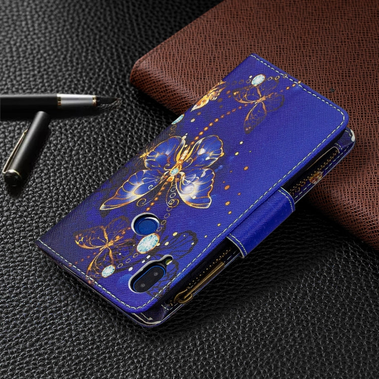 For Xiaomi Redmi Note 7 Colored Drawing Pattern Zipper Horizontal Flip Leather Case with Holder & Card Slots & Wallet