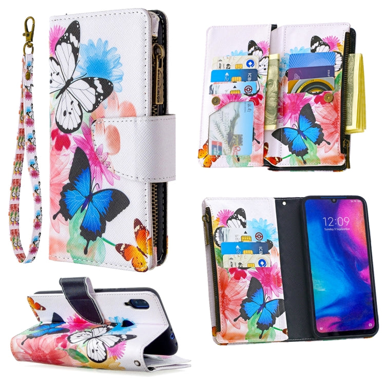 For Xiaomi Redmi Note 7 Colored Drawing Pattern Zipper Horizontal Flip Leather Case with Holder & Card Slots & Wallet