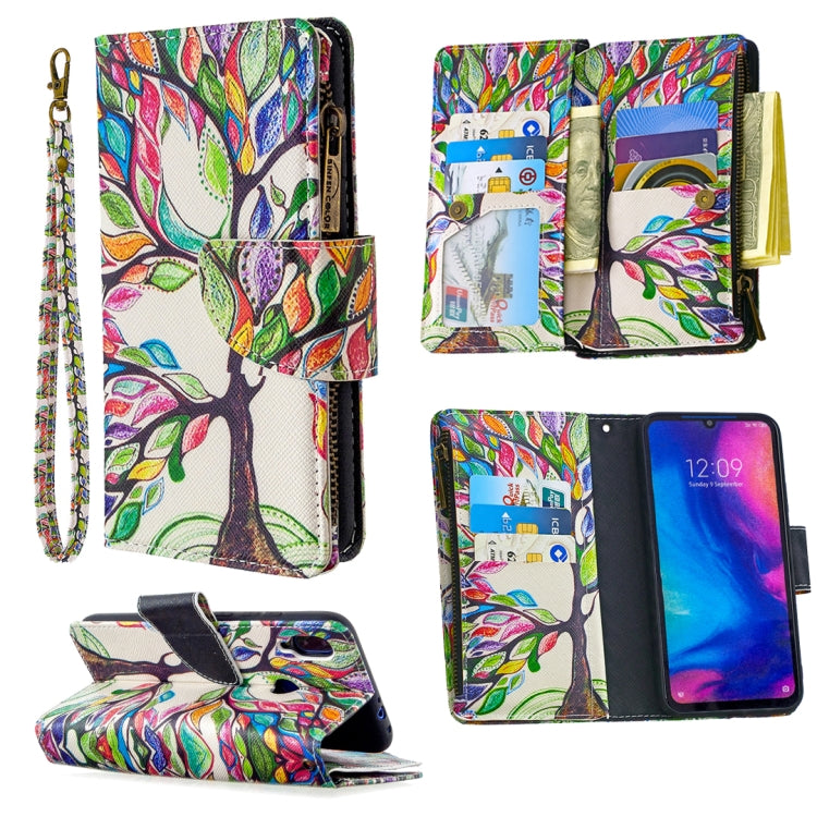 For Xiaomi Redmi Note 7 Colored Drawing Pattern Zipper Horizontal Flip Leather Case with Holder & Card Slots & Wallet