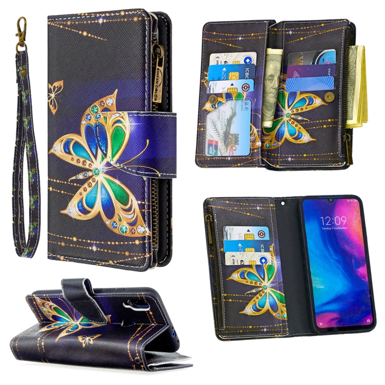 For Xiaomi Redmi Note 7 Colored Drawing Pattern Zipper Horizontal Flip Leather Case with Holder & Card Slots & Wallet
