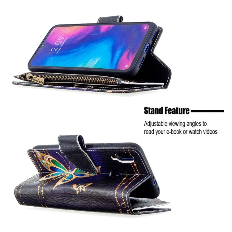 For Xiaomi Redmi Note 7 Colored Drawing Pattern Zipper Horizontal Flip Leather Case with Holder & Card Slots & Wallet