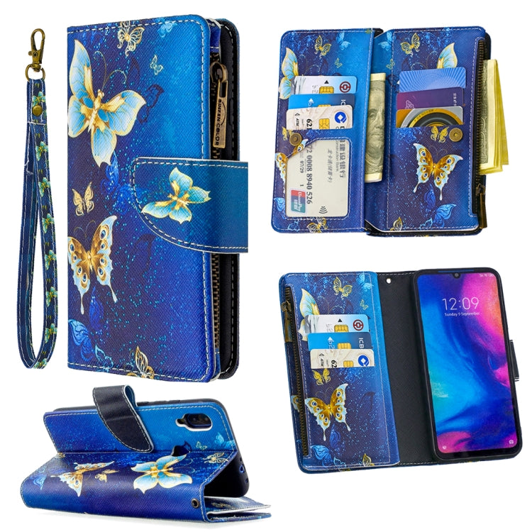For Xiaomi Redmi Note 7 Colored Drawing Pattern Zipper Horizontal Flip Leather Case with Holder & Card Slots & Wallet