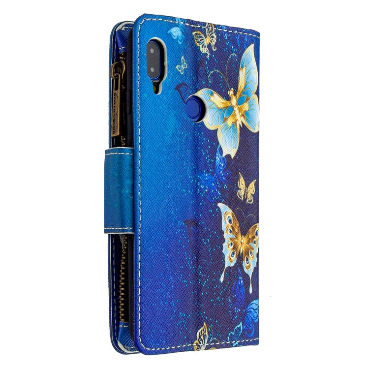 For Xiaomi Redmi Note 7 Colored Drawing Pattern Zipper Horizontal Flip Leather Case with Holder & Card Slots & Wallet