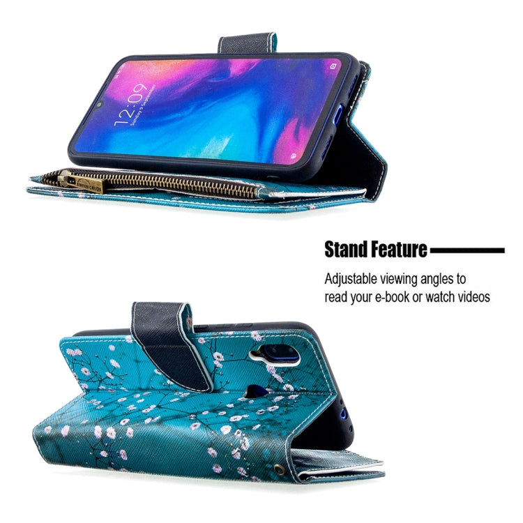 For Xiaomi Redmi Note 7 Colored Drawing Pattern Zipper Horizontal Flip Leather Case with Holder & Card Slots & Wallet