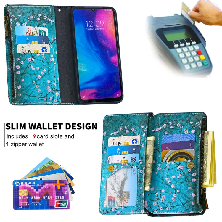 For Xiaomi Redmi Note 7 Colored Drawing Pattern Zipper Horizontal Flip Leather Case with Holder & Card Slots & Wallet