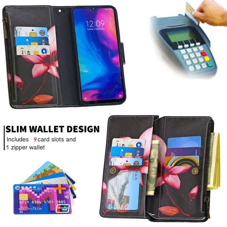 For Xiaomi Redmi Note 7 Colored Drawing Pattern Zipper Horizontal Flip Leather Case with Holder & Card Slots & Wallet