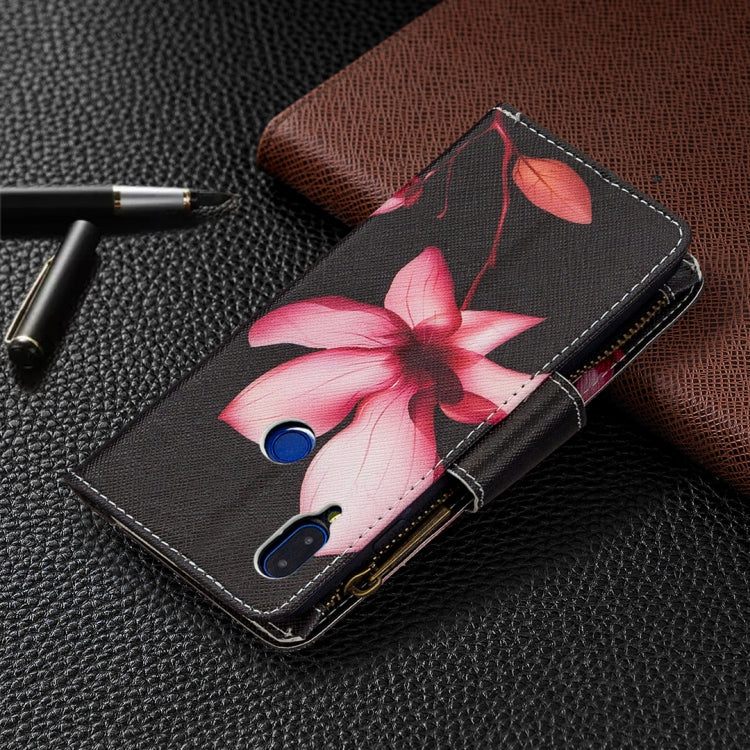 For Xiaomi Redmi Note 7 Colored Drawing Pattern Zipper Horizontal Flip Leather Case with Holder & Card Slots & Wallet